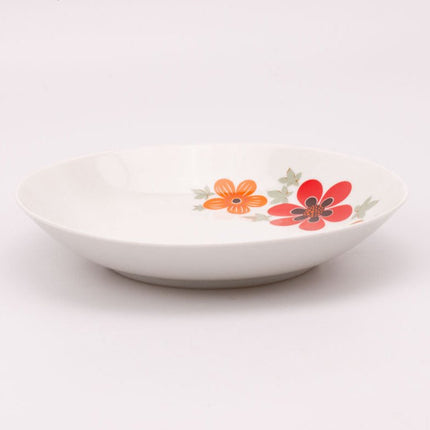 5 assiettes creuses vintage Wunsiedel blanche avec des motifs fleuris