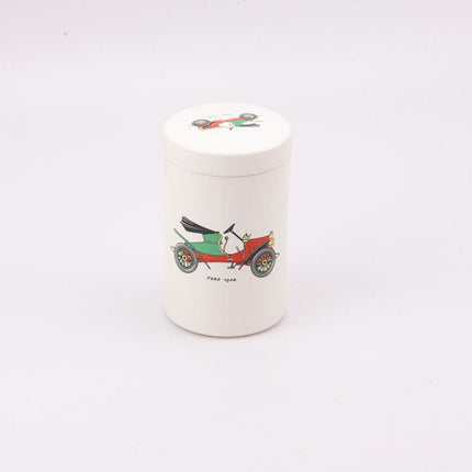 Boite avec couvercle en porcelaine Villeroy & Boch blanc avec dessin Ford 1908