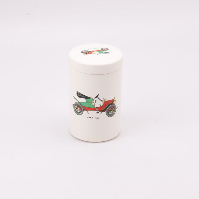 Boite avec couvercle en porcelaine Villeroy & Boch blanc avec dessin Ford 1908