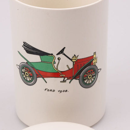 Boite avec couvercle en porcelaine Villeroy & Boch blanc avec dessin Ford 1908
