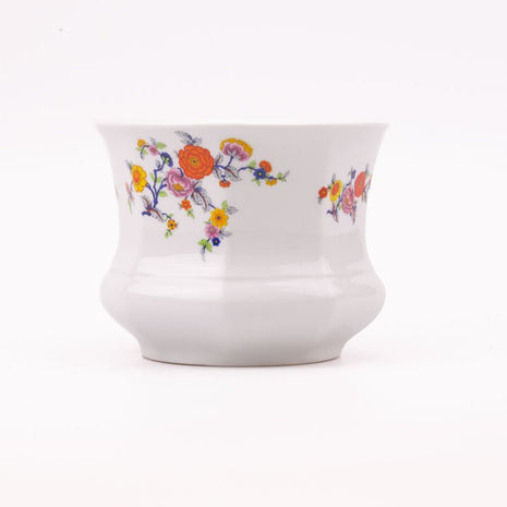 Pot (cache-pot) en porcelaine blanc avec des motifs fleuris de Wunsiedel