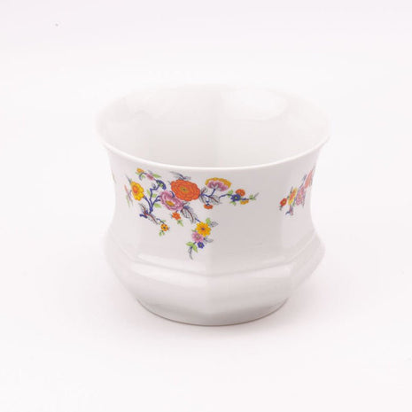 Pot (cache-pot) en porcelaine blanc avec des motifs fleuris de Wunsiedel