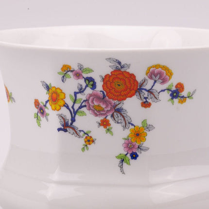 Cache-pot octogonal en porcelaine motif floral délicat Wunsiedel Bavaria