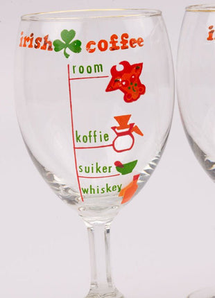 2 verres Irish Coffee avec informations dosages