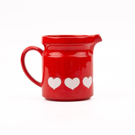 Cruche rouge à cœurs blancs Waechtersbach rouge