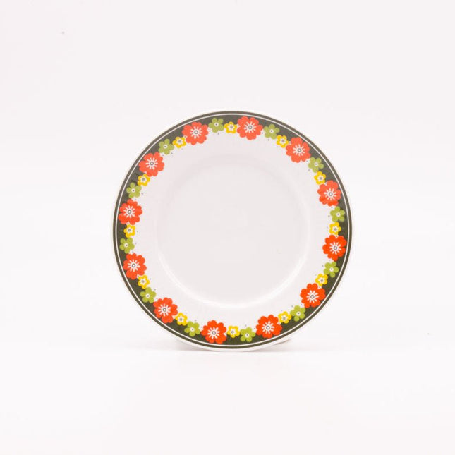 Set de 6 assiettes à dessert en porcelaine blanche avec des motifs à fleurs oranges de Winteling