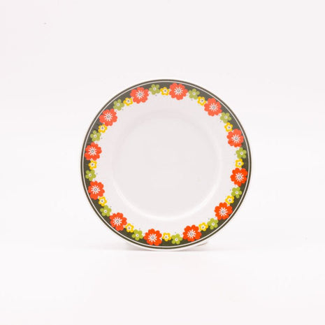 Set de 6 assiettes à dessert en porcelaine blanche avec des motifs à fleurs oranges de Winteling