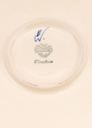 Plateau vintage blanc avec des motifs bleus en porcelaine Victoria