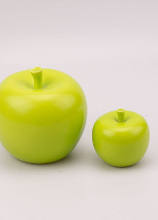 Lot de 2 pommes vertes décoratives en céramique