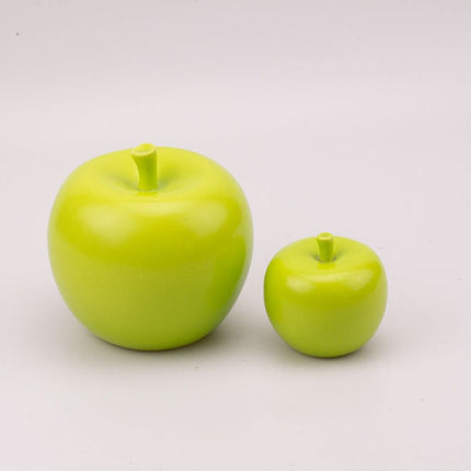Lot de 2 pommes vertes décoratives en céramique