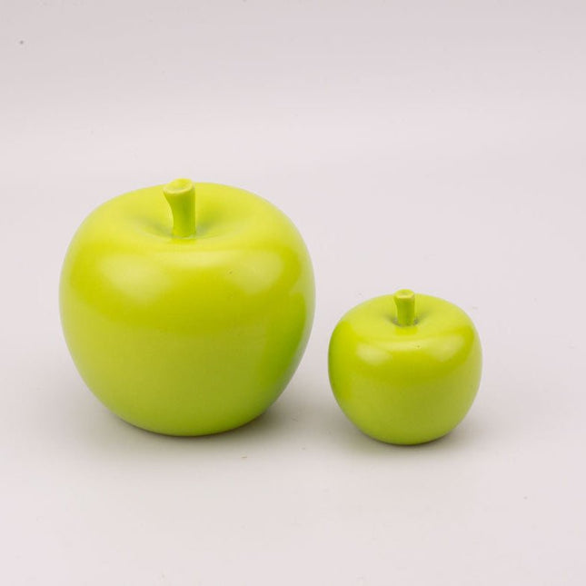 Lot de 2 pommes vertes décoratives en céramique