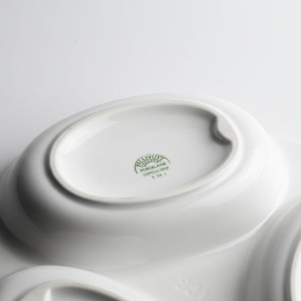 Plateau apéritif blanc en porcelaine Pillivuyt en 3 compartiments