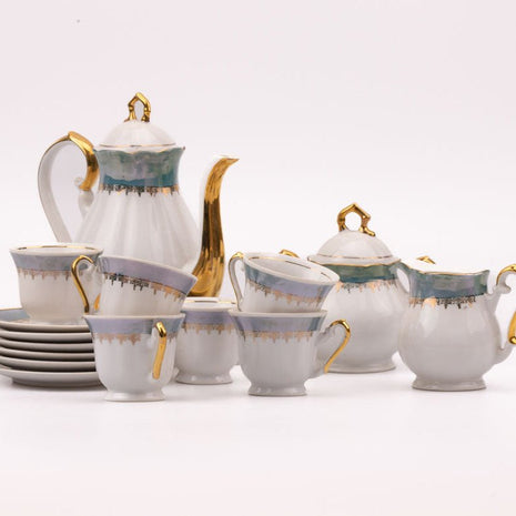 Service à café blanc vintage en porcelaine Fena Porzellan