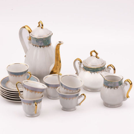 Service à café blanc vintage en porcelaine Fena Porzellan