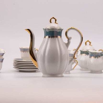 Service à café blanc vintage en porcelaine Fena Porzellan