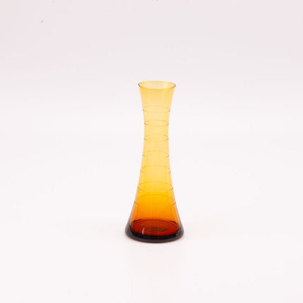 Petit vase soliflore ambré orangé vintage