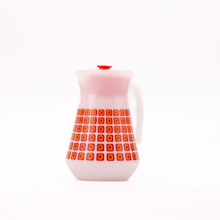 Carafe en porcelaine blanche et orange Schott Mainz vintage
