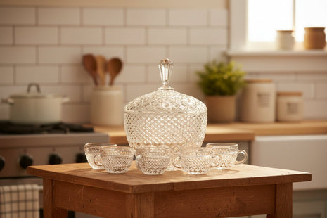 Service à punch en cristal 6 pièces