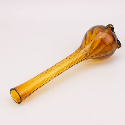 Vase soliflore en verre ambré vintage