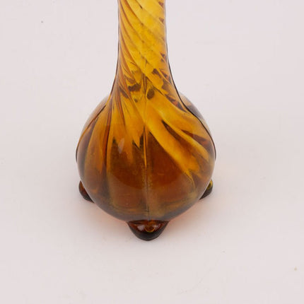 Vase soliflore en verre ambré vintage