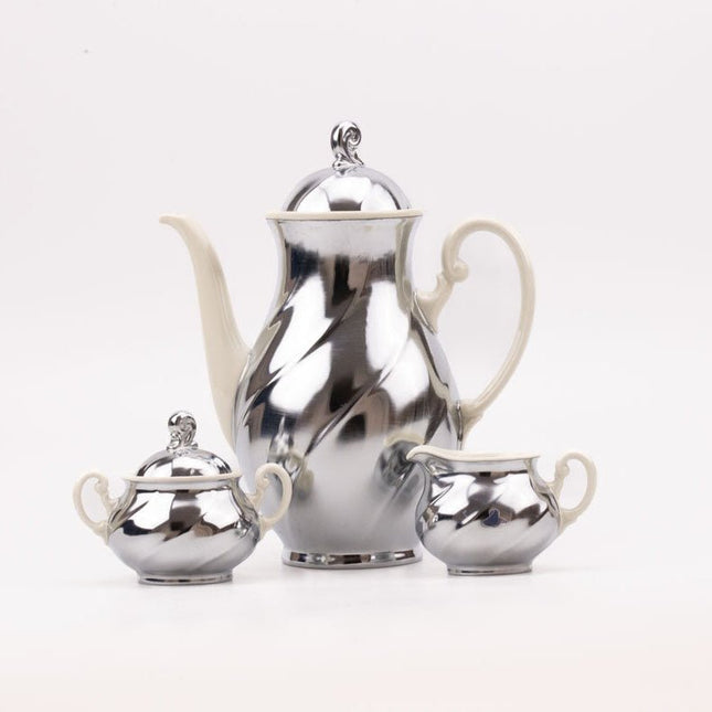 Service à café en porcelaine et inox Demeyere 