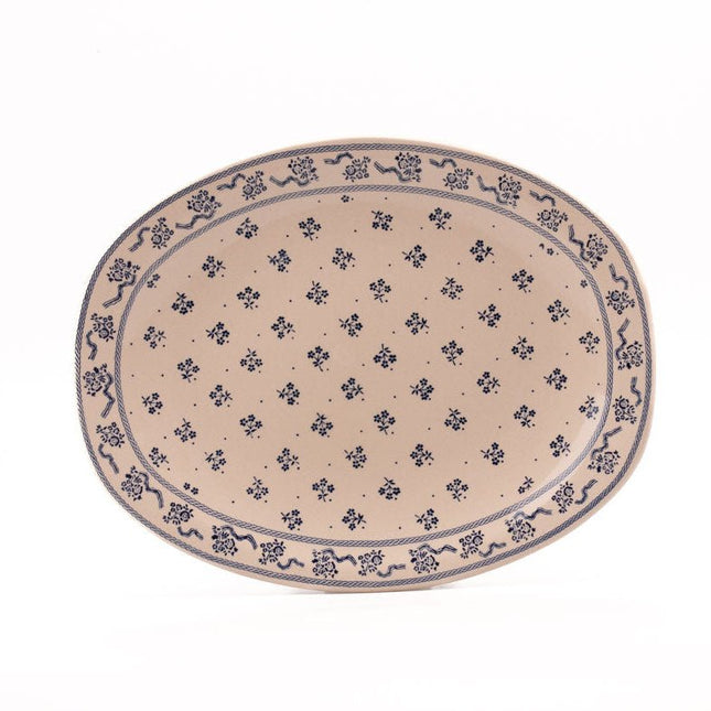 Plat de service ovale en céramique Laura Ashley Petite Fleur Johnson Brothers beige