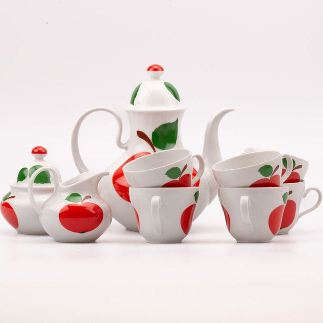Service à café en porcelaine pomme rouge Seltmann Weiden 