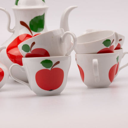 Service à café en porcelaine pomme rouge Seltmann Weiden