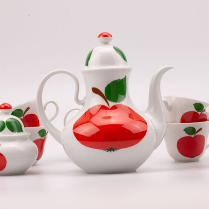 Service à café en porcelaine pomme rouge Seltmann Weiden