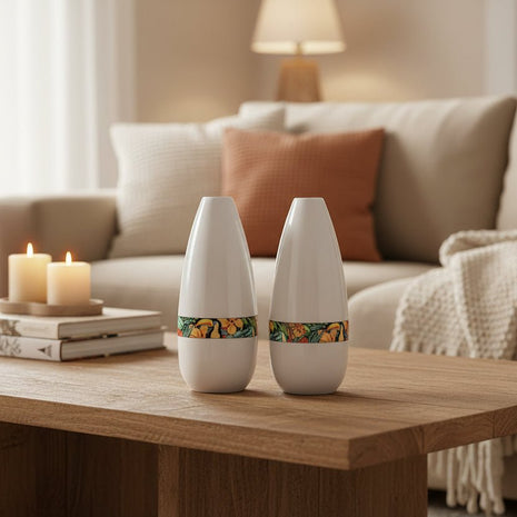 Duo de petits vases Toucan de Pillivuyt blancs  