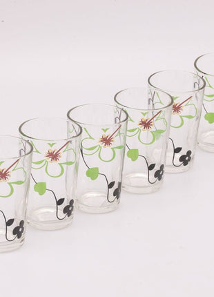 Lot de 6 verres à eau motif floral