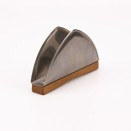 Porte-serviettes vintage en inox et bois Effepi