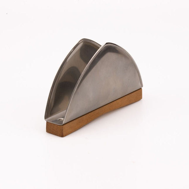 Porte-serviettes vintage en inox et bois Effepi