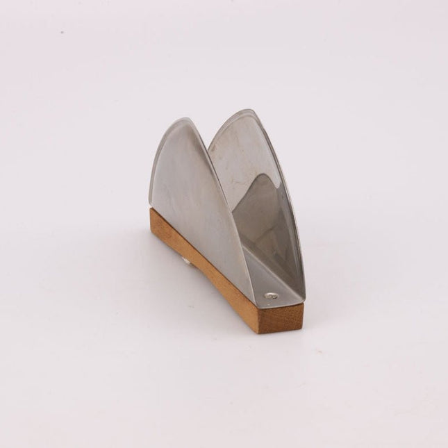 Porte-serviettes vintage en inox et bois Effepi