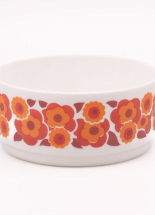 Plat vintage Arcopal blanc et orange collection Lotus 