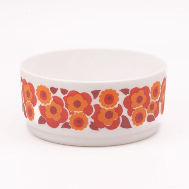 Plat vintage Arcopal blanc et orange collection Lotus 