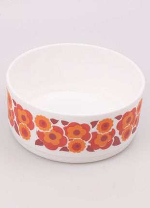 Plat vintage Arcopal blanc et orange collection Lotus 