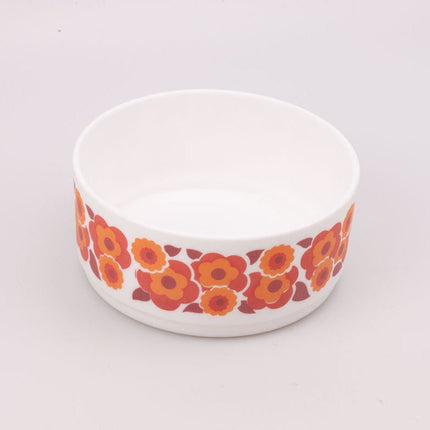 Plat vintage Arcopal blanc et orange collection Lotus 