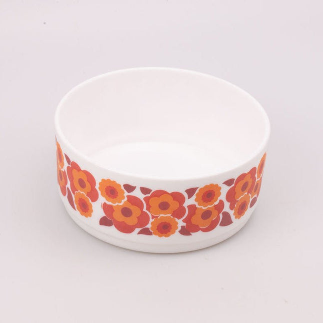Plat vintage Arcopal blanc et orange collection Lotus 