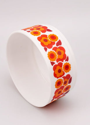 Plat vintage Arcopal blanc et orange collection Lotus