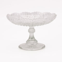 Coupe à fruits en verre sur pied /compotier vintage transparent
