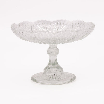 Coupe à fruits en verre sur pied /compotier vintage transparent
