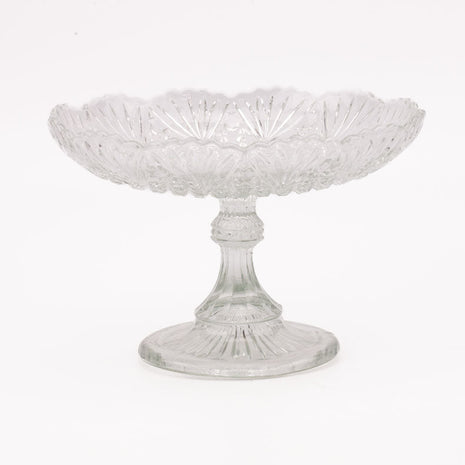 Coupe à fruits en verre sur pied /compotier vintage transparent