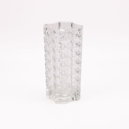 Grand vase en verre lourd pressé vintage Luminarc transparent