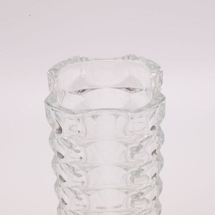 Grand vase en verre lourd pressé vintage Luminarc