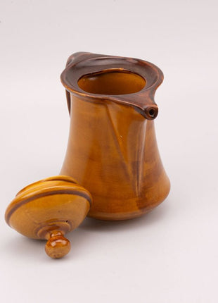 Vintage Saint-Clément coffee pot in orange ceramic