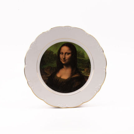 Assiette murale en porcelaine Mona Lisa ou Joconde 