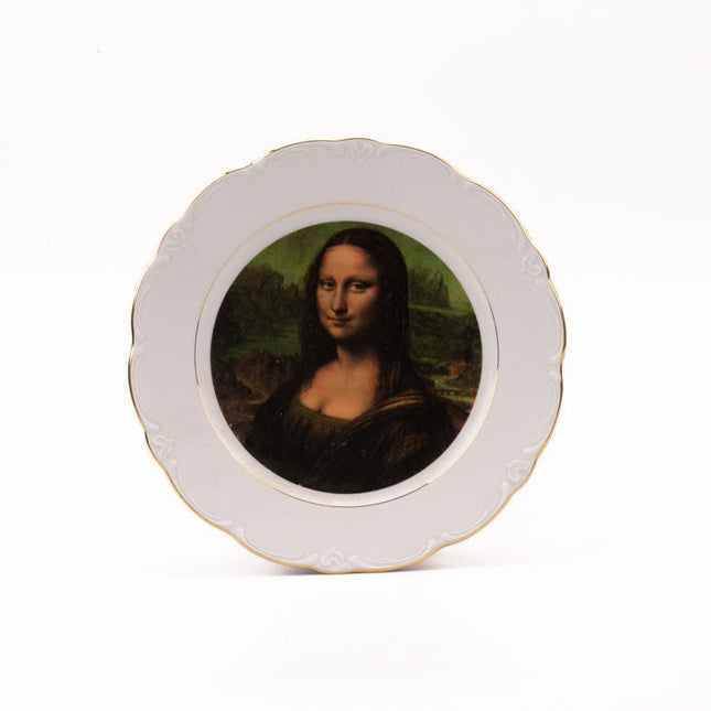 Assiette murale en porcelaine Mona Lisa ou Joconde 