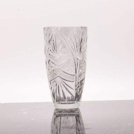 Grand vase vintage en cristal ciselé
