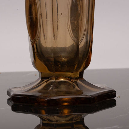 Vintage Art Deco vaas van gerookt gevormd glas